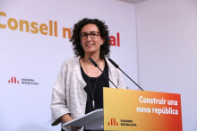 La secretària general d'ERC, Marta Rovira, abans d'intervenir al Consell Nacional