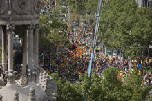 Imatge aèria del Passeig de Gràcia cap a les quatre de la tarda