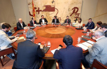 La taula del Consell Executiu amb Puigdemont i els consellers, el 12 de setembre