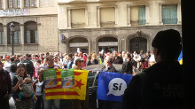 Manifestants a la Via Laietana de Barcelona
