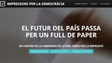 Captura del nou web de Impressors per la democràcia.