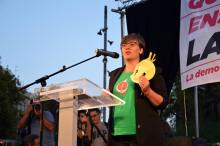 La diputada de la CUP, Mireia Boya, en l'acte central de campanya d' Universitats per la República
