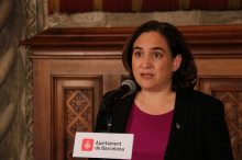 L'alcaldessa de Barcelona, Ada Colau, en l'atenció als mitjans que ha fet a l'Ajuntament el dia de la Mercè
