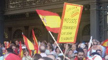 Una pancarta ala manifestació d'avui