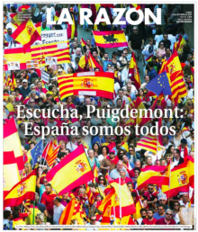 Imatge de la portada de 'La Razón' d'aquest dilluns