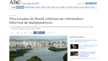 Captura de l'article de l'ABC sobre el moviment d'independència del Brasil