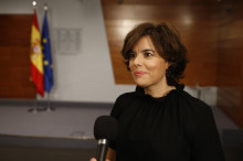 La vicepresidenta del govern espanyol, Soraya Sáenz de Santamaría, a La Moncloa, el 4 d'octubre de 2017