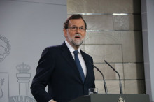 El president espanyol, Mariano Rajoy, en una compareixença a La Moncloa