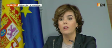 La vicepresidenta del Gobierno, Soraya Sáenz de Santamaría en roda de premsa