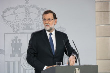 El president del govern espanyol, Mariano Rajoy, a la roda de premsa on anuncia l'aplicació del 155 a Catalunya