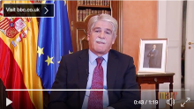 Una captura de pantalla de l'entrevista al ministre d'Exteriors espanyol, Alfonso Dastis