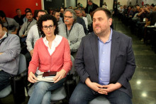 Oriol Junqueras, president d'ERC, amb Marta Rovira, secretaria general d'ERC, en el Consell Nacional de la formació