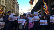 Concentració davant la seu de CCOO a Barcelona contra els empresonaments