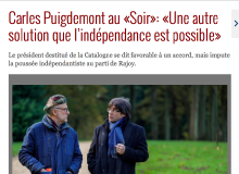 Captura de 'Le Soir' amb l'entrevista a Carles Puigdemont