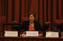 Pla mig de la presidenta del Parlament, Carme Forcadell, durant la Diputació Permanent
