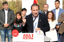 Pla mig del líder d'Units per Avançar, Ramon Espadaler, durant el discurs que ha fet a la presentació de la candidatura del PSC a Lleida