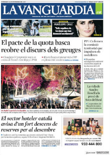 Portada de La Vanguardia el 24 de novembre