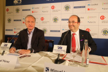El primer secretari del PSC, Miquel Iceta, durant la seva intervenció a la XXII Trobada d'Economia de S'Agaró