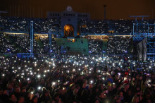 Un moment del concert pels presos polítics, a l'Estadi Olímpic Lluís Companys
