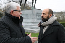 Agustí Alcoberro i Marcel Mauri, de l'ANC i Òmnium Cultural, a Brussel·les