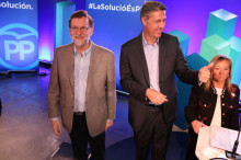 Mariano Rajoy i Xavier García Albiol al míting del PPC