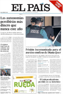 La portada de El País el 2 de gener