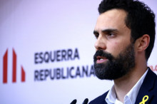 El diputat electe d'ERC Roger Torrent, en roda de premsa