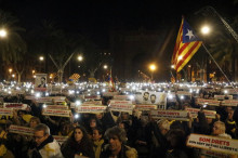 Manifestants davant el TSJC, a Barcelona