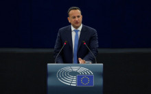 El primer ministre d'Irlanda, Leo Varadkar, durant la seva intervenció davant el ple de l'Eurocambra sobre el Futur d'Europa