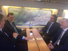 Mariano Rajoy en el viatge inaugural del tram de l'ave Castelló-València