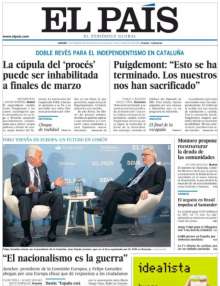 Portada del diari 'El País' d'aquest dijous