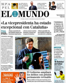 Portada del diari 'El Mundo' d'aquest dilluns