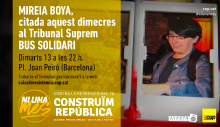 Imatge de suport de la CUP a Mireia Boya