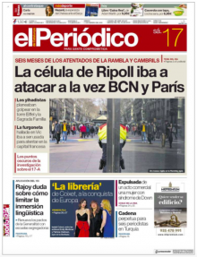 Portada de 'El Periódico' d'aquest dissabte