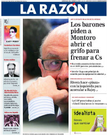 Portada de la Razón el 28 de febrer