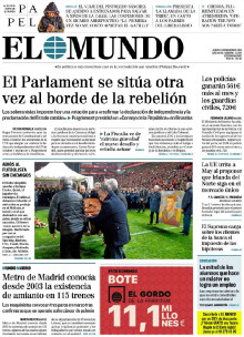 La portada de El Mundo l'1 de març