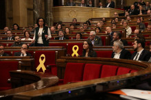 L'hemicicle amb Marta Rovira, d'ERC, responent la líder de Cs, Inés Arrimadas