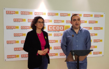 La diputada i número 2 d'ERC Marta Rovira i el secretari general de CCOO de Catalunya, Javier Pacheco