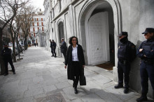 Marta Rovira sortint del Tribunal Suprem després de declarar davant del jutge Llarena aquest 19 de febrer