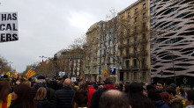 Imatge de la concentració davant de les instituciones europees a Barcelona