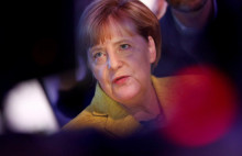 La cancellera Angela Merkel durant un míting de campanya de la CDU