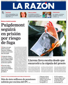 Portada d'aquest dimarts a 'La Razón'