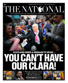 Portada del diari escocès 'The National'
