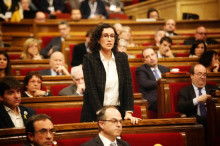 La diputada d'ERC Marta Rovira en el moment de la votació al debat d'investidura de Jordi Turull