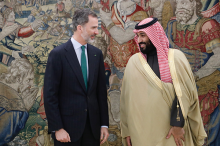 Felip VI amb el príncep hereu de l'Aràbia Saudita, Mohamed Bin Salman
