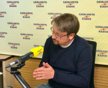 El líder dels Comuns, Xavier Domènech, en una entrevista a Catalunya Ràdio