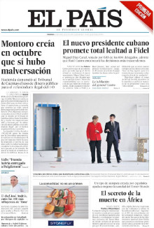 Portada de El País el 20 d'abril