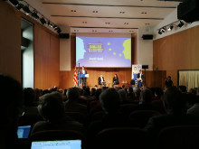 L'eurodiputat d'ERC Jordi Solé durant la presentació de la Plataforma de Diàleg entre la UE i Catalunya