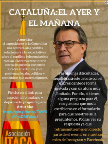 Cartell de l'acte de Madrid amb la participació d'Artur Mas