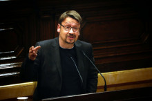 El cap de files de Catalunya en Comú Podem, Xavier Domènech, intervé en la segona sessió d'investidura